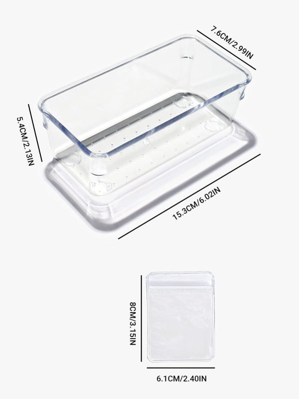 Clear Organizer Box with 15 PCS Zipper PVC Bags Anti Oxidation - Image 2