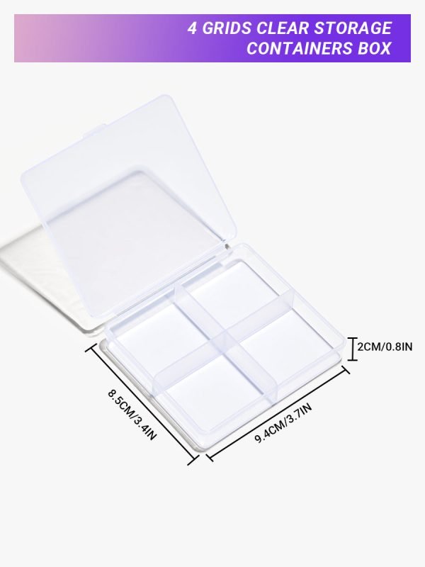 4 Grids Clear Storage Containers Box - Image 2