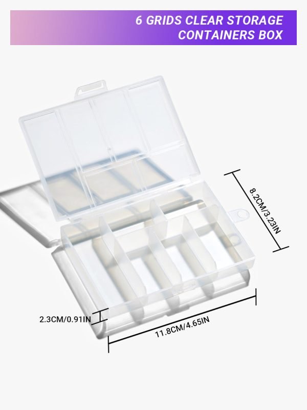 6 Grids Clear Storage Containers Box - Image 2