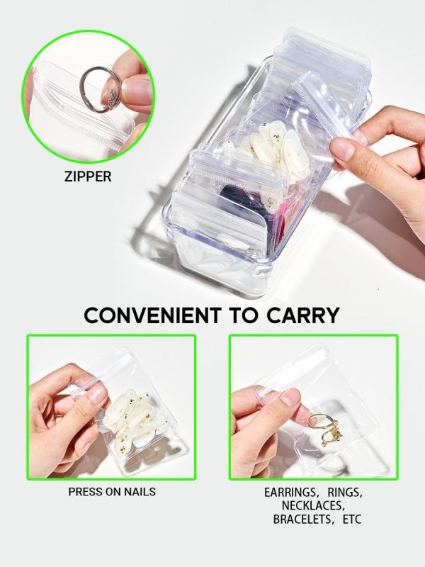 Clear Organizer Box with 15 PCS Zipper PVC Bags Anti Oxidation - Image 3