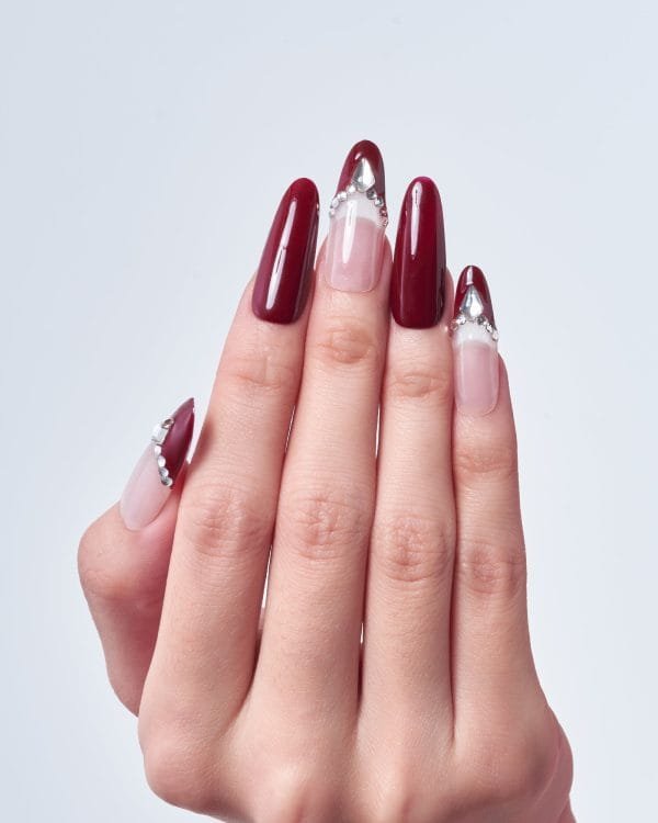 Red French Tip(Handmade)/10 PCS - Image 5