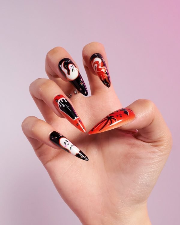 Halloween Design Nail Sets(Long Length) / 5 PCS - Image 9