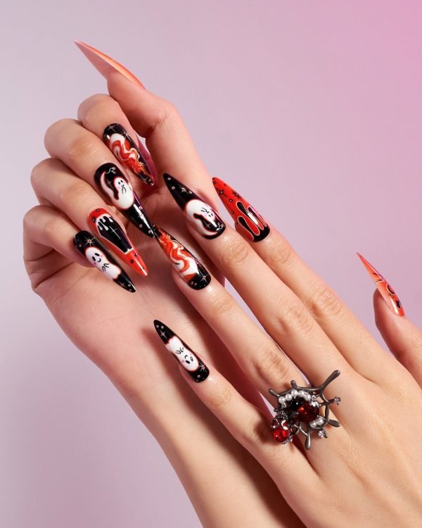 Halloween Long Stiletto Nail Sets / 3 PCS - Image 7