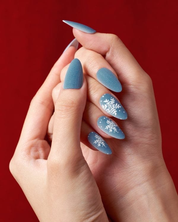 Christmas Blue Snowflakes/Almond - Image 2