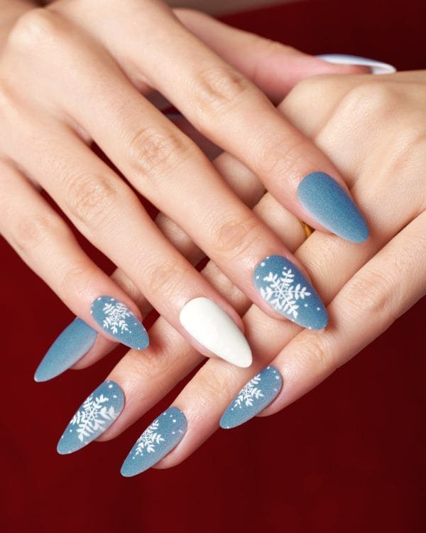 Christmas Blue Snowflakes/Almond - Image 6