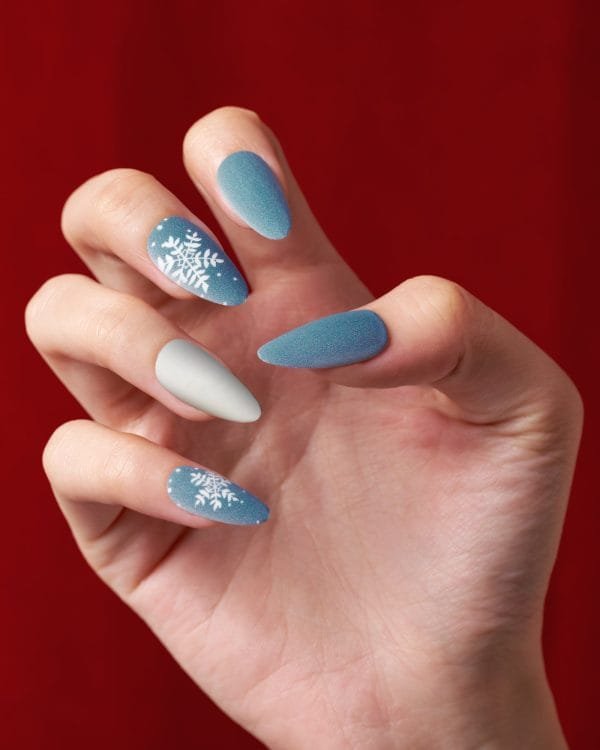 Christmas Blue Snowflakes/Almond - Image 5