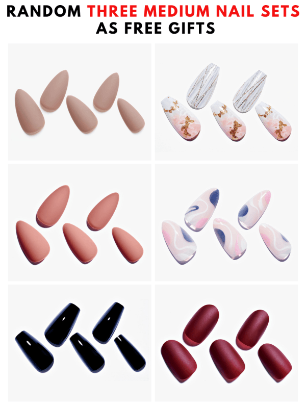 FREE GIFT-Random Three Medium Nail Sets As Free Gifts